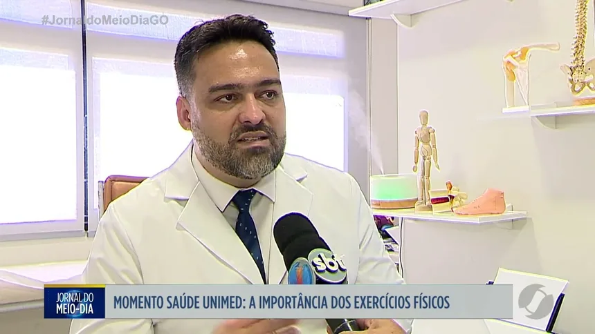 Dr. Pedro Paulo Prudente no programa Momento Saúde falando sobre exercícios físicos